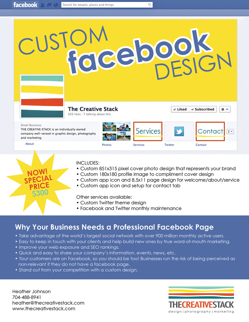 Custom Facebook Page Design | The Creative Stack
